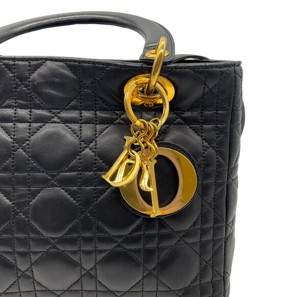 Christian Dior Vintage 1997 Black Cannage Medium Lady Dior Bag - Picture 4 of 11